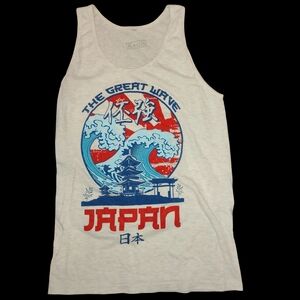 White 'The Great Wave' Japan Graphic Tank Top
